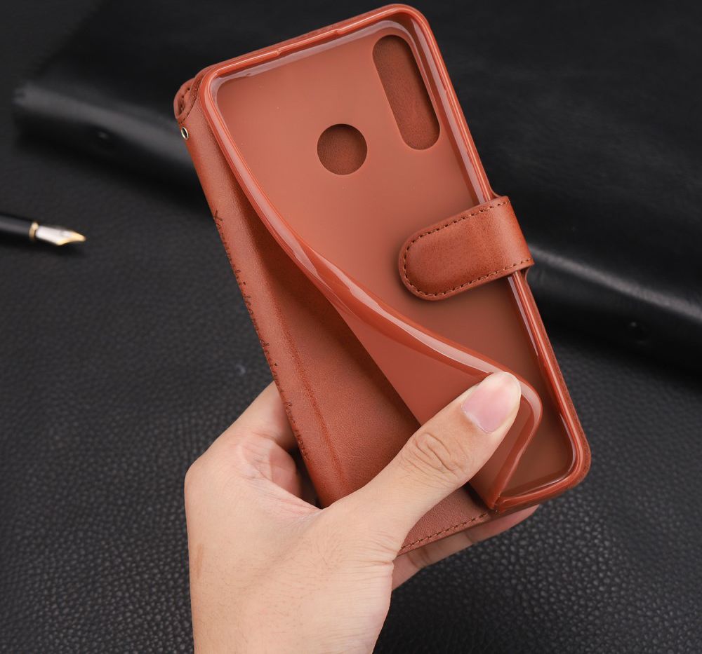 AZNS Huawei P30 Lite Portemonnee Stand Hoesje Bruin afbeelding 17