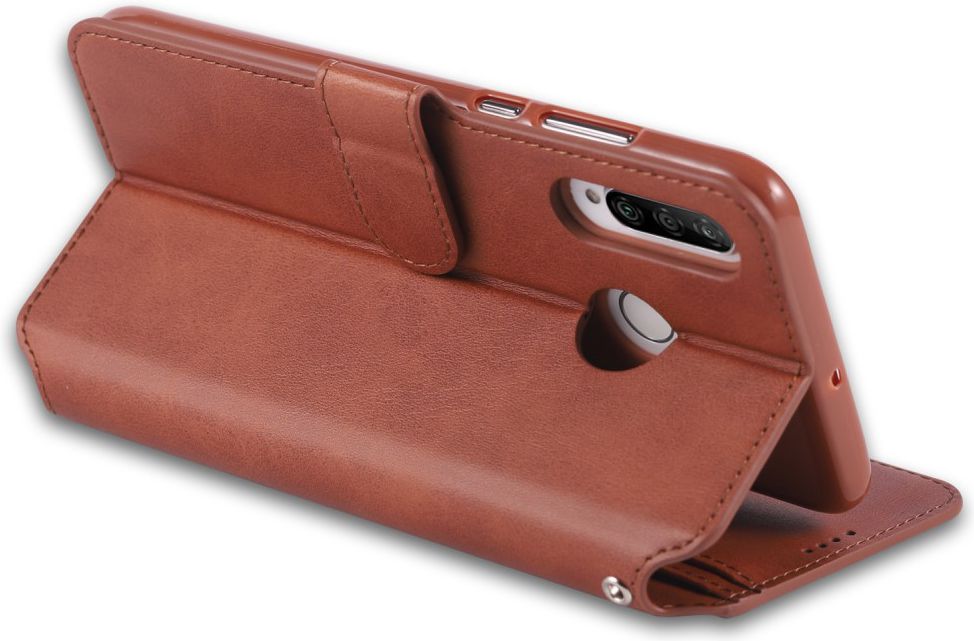 AZNS Huawei P30 Lite Portemonnee Stand Hoesje Bruin afbeelding 5