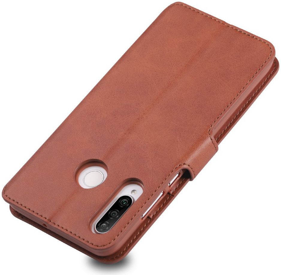 AZNS Huawei P30 Lite Portemonnee Stand Hoesje Bruin afbeelding 6