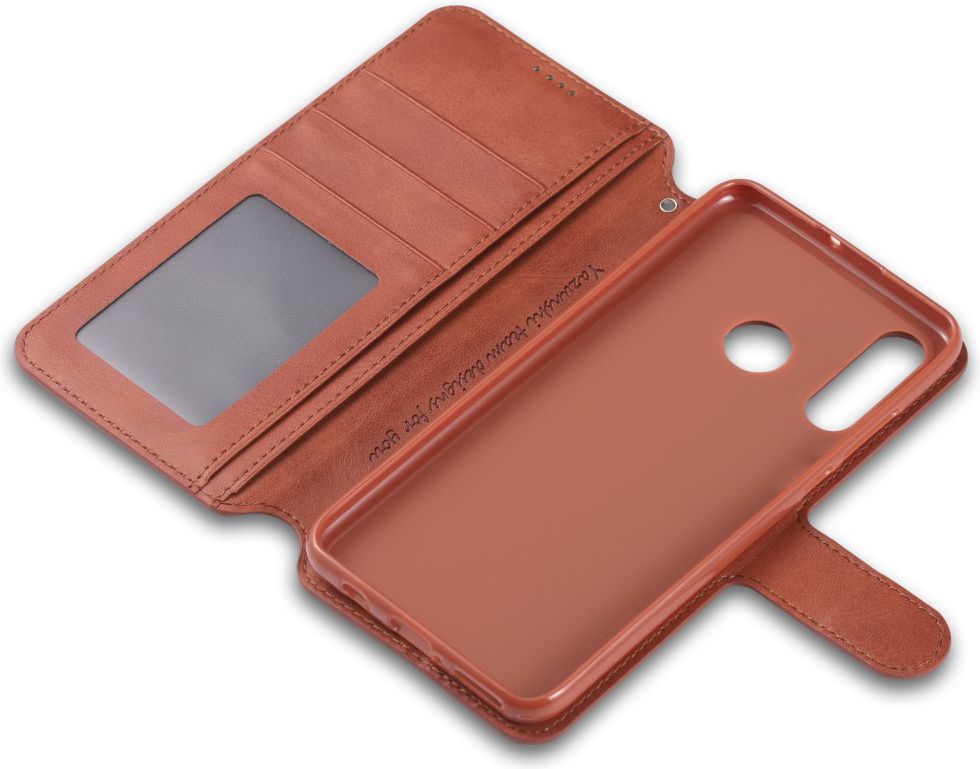 AZNS Huawei P30 Lite Portemonnee Stand Hoesje Bruin afbeelding 7