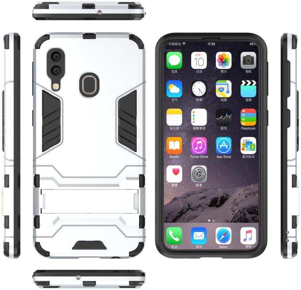 Samsung Galaxy A40 Hybrid Hoesje Wit afbeelding 2
