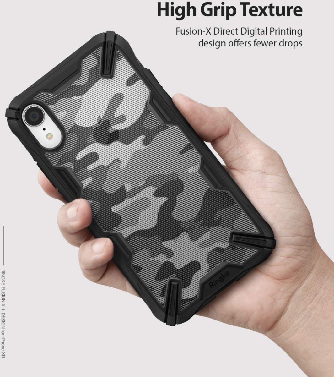 Ringke Fusion X Apple iPhone XR Hoesje Camo Zwart afbeelding 6