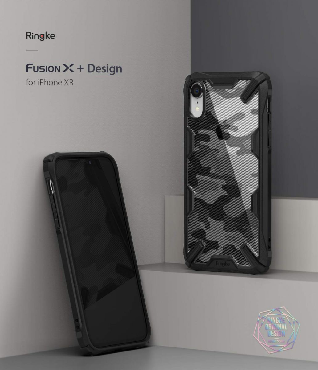 Ringke Fusion X Apple iPhone XR Hoesje Camo Zwart afbeelding 11
