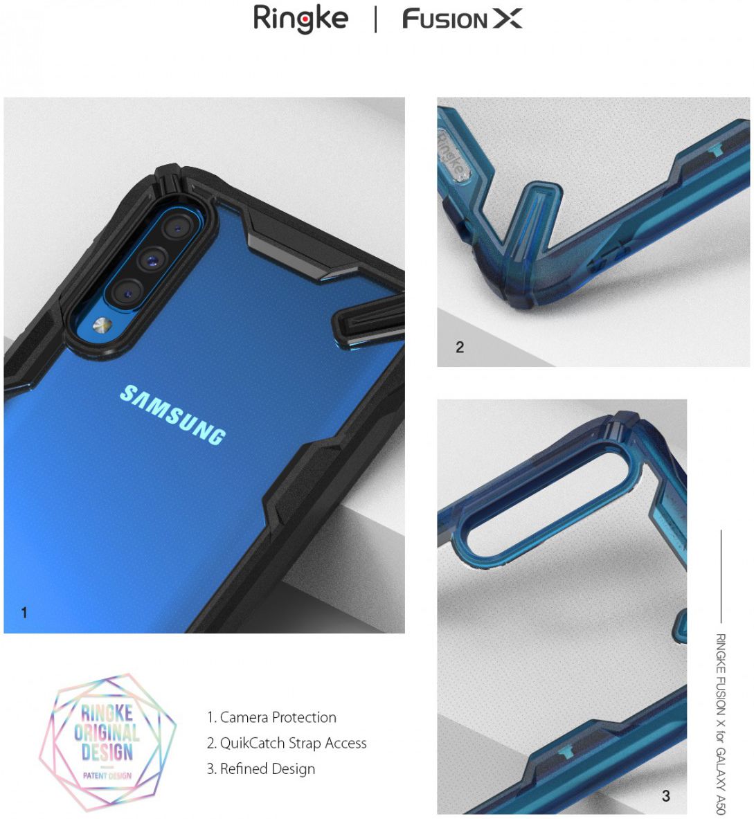 Ringke Fusion X Samsung Galaxy A50 Hoesje Blauw afbeelding 4