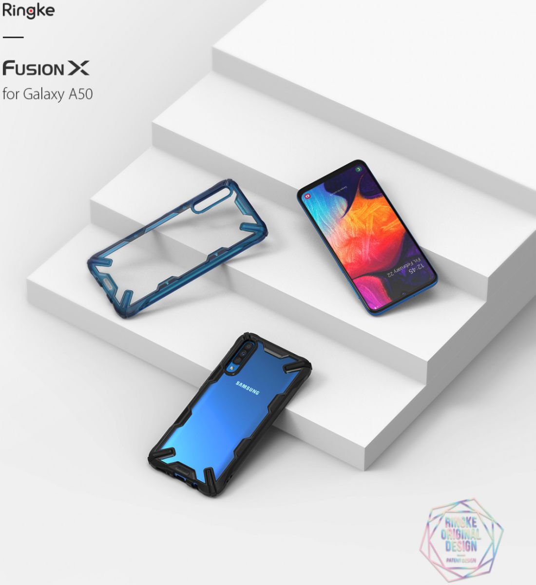 Ringke Fusion X Samsung Galaxy A50 Hoesje Blauw afbeelding 6