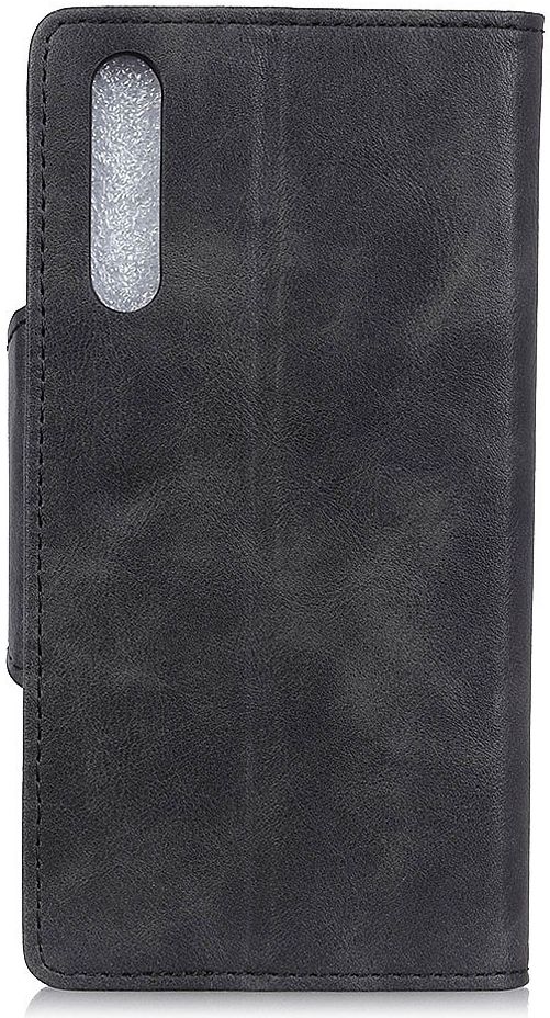 Samsung Galaxy A50 Book Case Hoesje Kunst Leer Wallet Zwart afbeelding 4