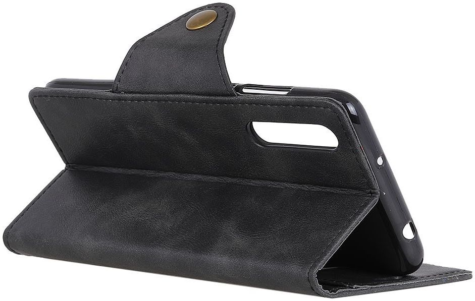 Samsung Galaxy A50 Book Case Hoesje Kunst Leer Wallet Zwart afbeelding 6