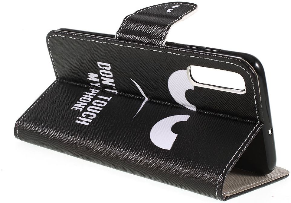 Samsung Galaxy A50 Book Case Hoesje Wallet Print Don't Touch My Phone afbeelding 5