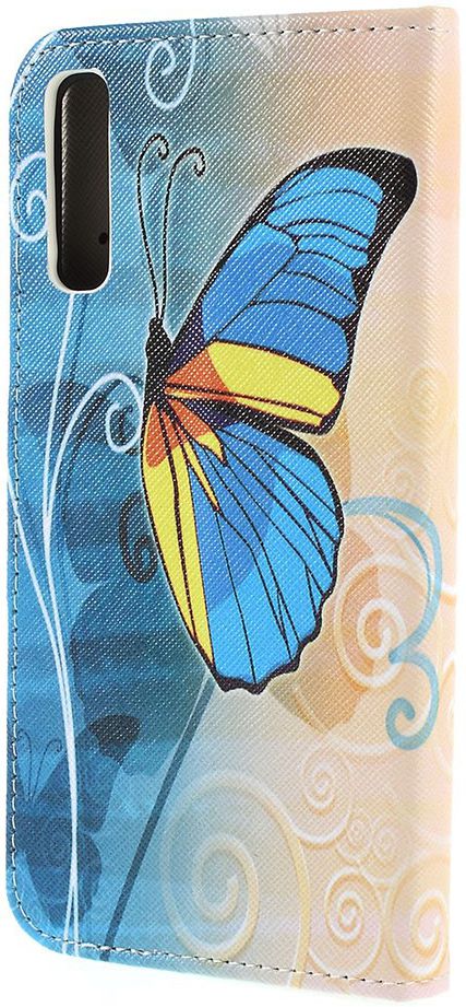 Samsung Galaxy A50 Book Case Hoesje Wallet Print Blauwe Vlinder afbeelding 3