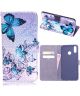 Samsung Galaxy A50/A30s Leren Portemonnee Hoesje Blue Butterfly Print