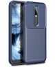 Nokia 4.2 Siliconen Carbon Hoesje Blauw
