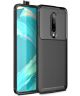 OnePlus 7 Pro Siliconen Carbon Hoesje Zwart