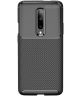 OnePlus 7 Pro Siliconen Carbon Hoesje Zwart
