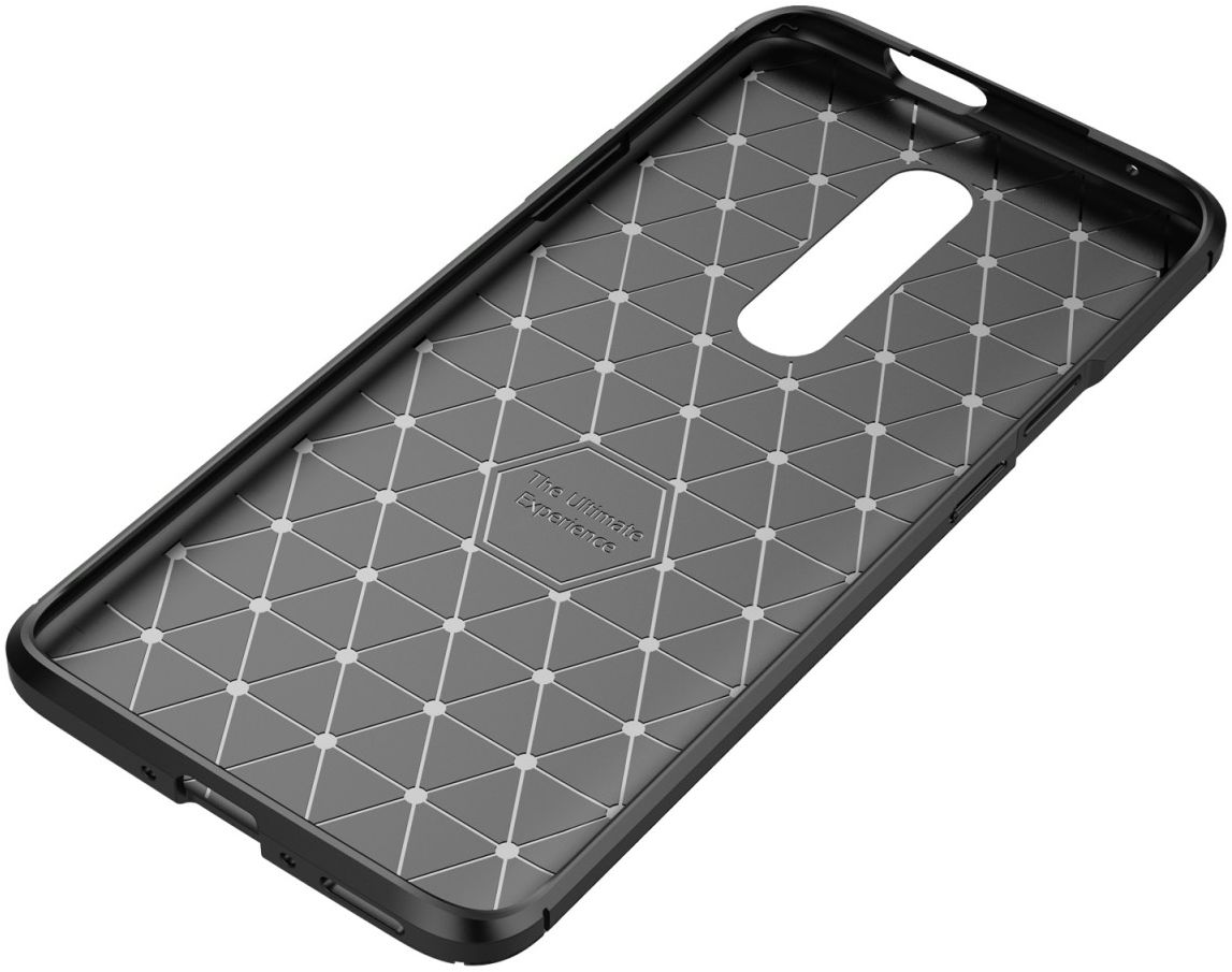 OnePlus 7 Pro Siliconen Carbon Hoesje Zwart afbeelding 12