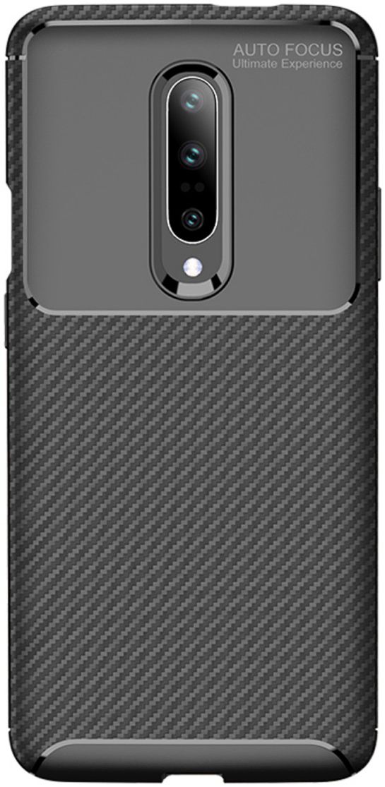 OnePlus 7 Pro Siliconen Carbon Hoesje Zwart afbeelding 8