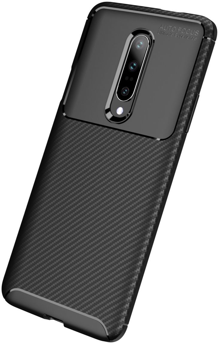 OnePlus 7 Pro Siliconen Carbon Hoesje Zwart afbeelding 9