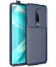 OnePlus 7 Pro Siliconen Carbon Hoesje Blauw