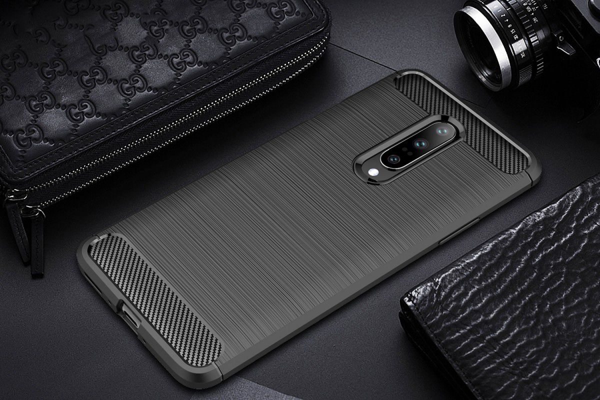 OnePlus 7 Pro Geborsteld TPU Hoesje Zwart afbeelding 10
