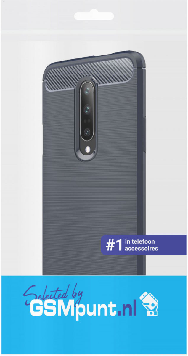 OnePlus 7 Pro Geborsteld TPU Hoesje Blauw afbeelding 2