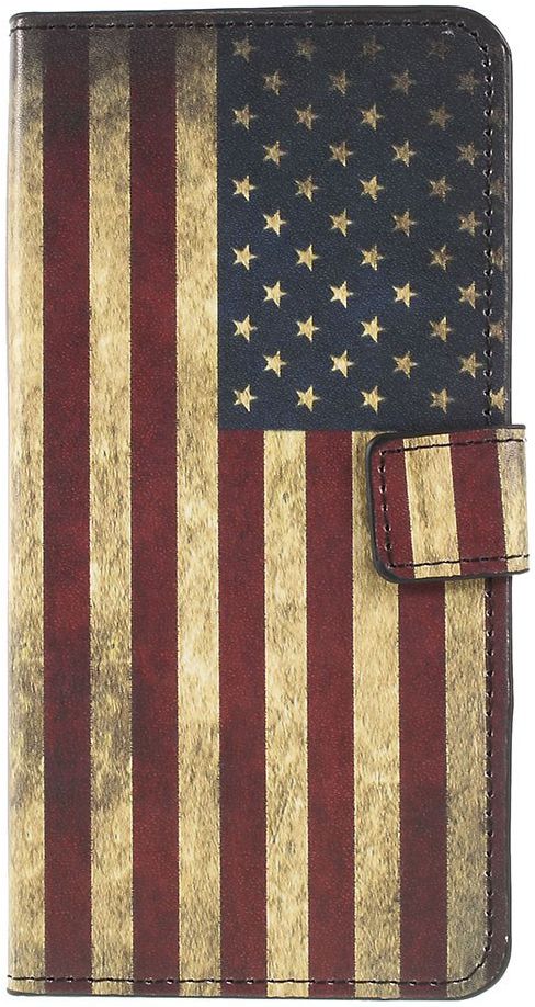 Samsung Galaxy A50 Book case Hoesje Wallet Kunst Leer Amerikaanse Vlag afbeelding 1
