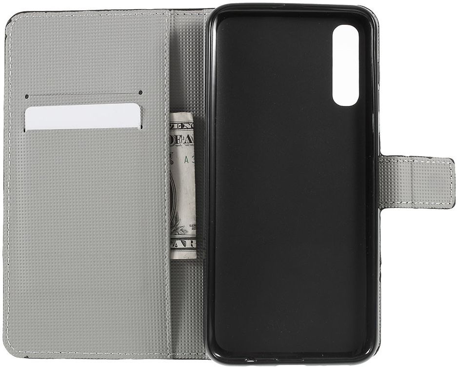 Samsung Galaxy A50 Book case Hoesje Wallet Kunst Leer Amerikaanse Vlag afbeelding 2