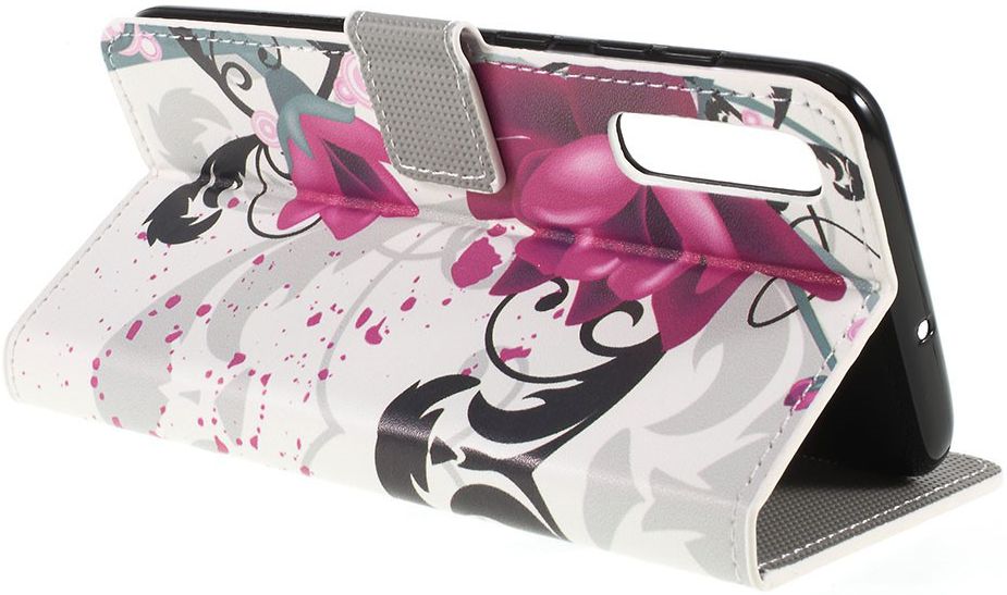 Samsung Galaxy A50 Book Case Hoesje Wallet met Print Kapok Bloem afbeelding 2