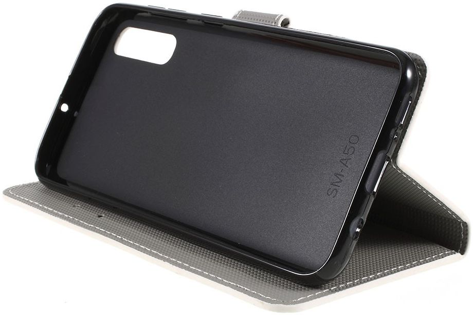 Samsung Galaxy A50 Book Case Hoesje Wallet met Print Kapok Bloem afbeelding 3