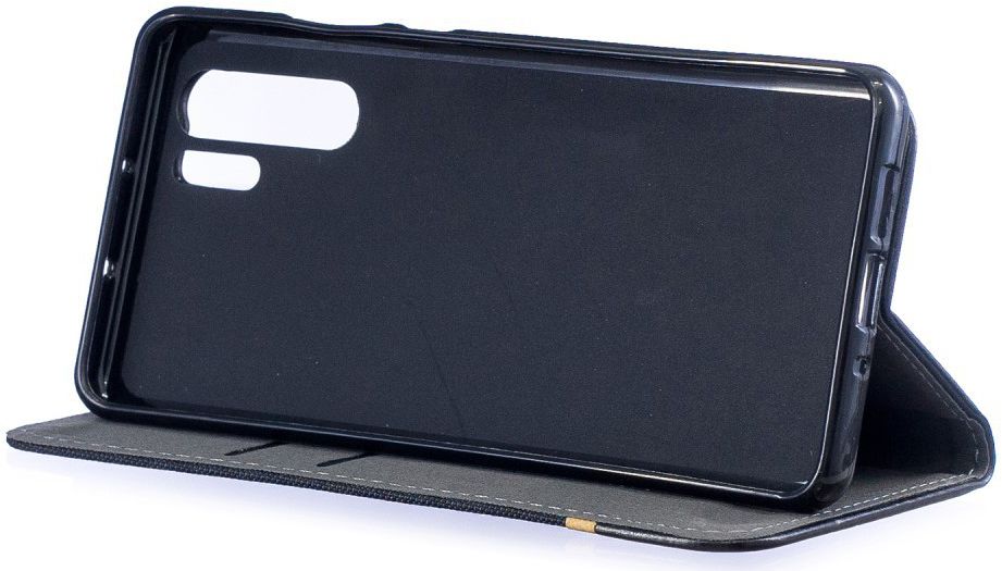 Huawei P30 Pro Linnen Portemonnee Hoesje Zwart afbeelding 3