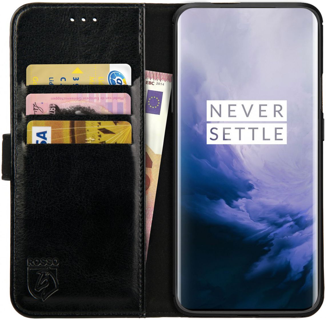 Rosso Element OnePlus 7 Pro Hoesje Book Cover Zwart afbeelding 1
