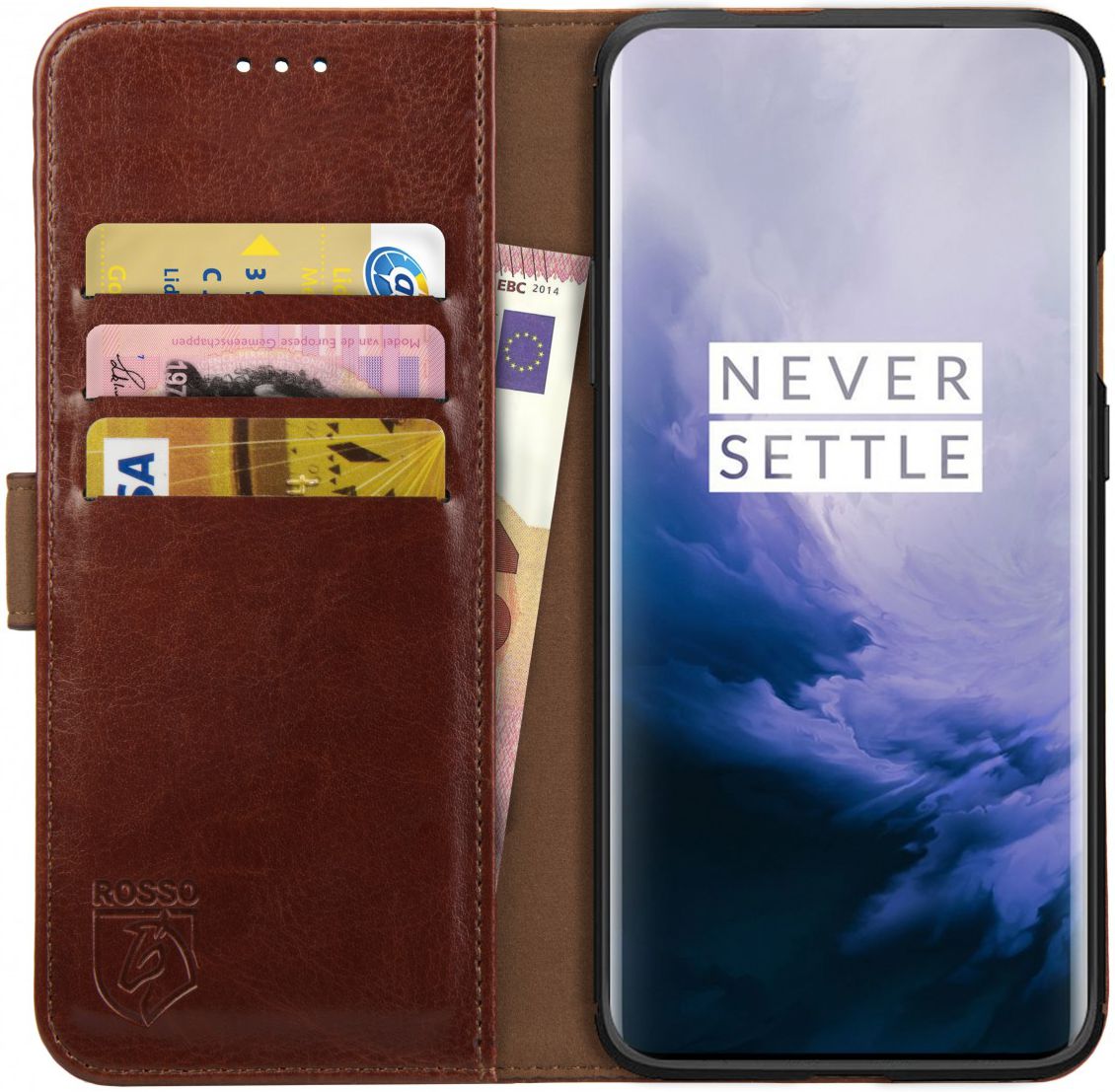 Rosso Element OnePlus 7 Pro Hoesje Book Cover Bruin afbeelding 1