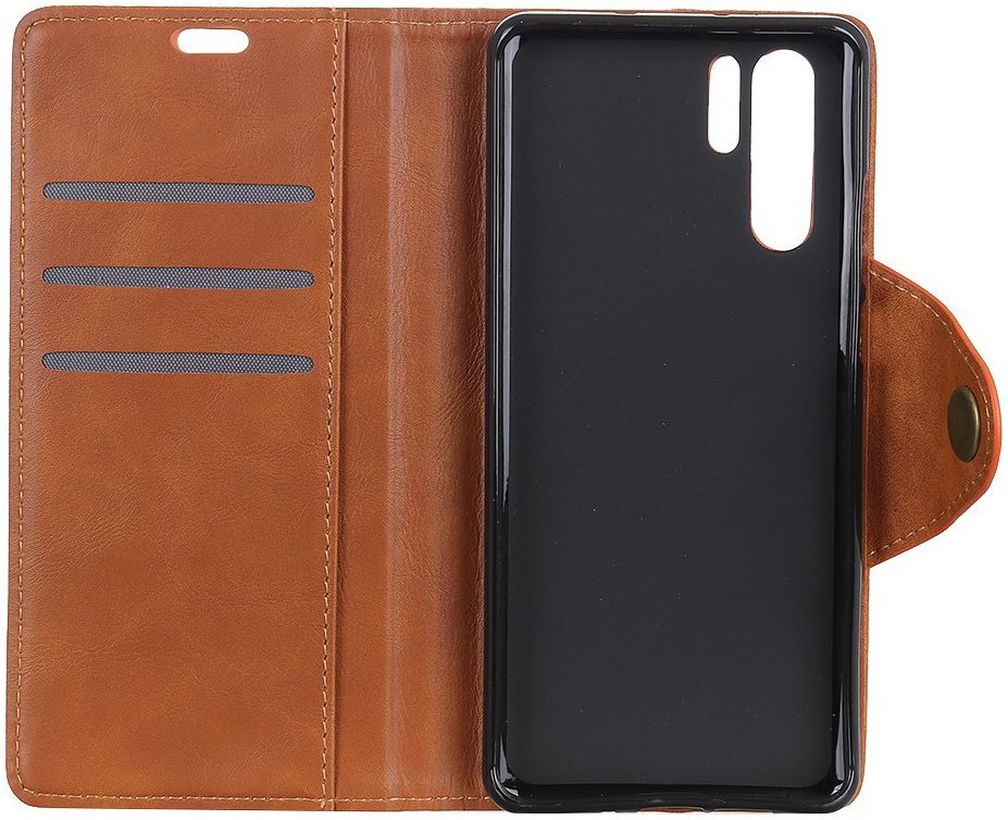 Huawei P30 Pro Portemonnee Stand Hoesje Bruin afbeelding 3