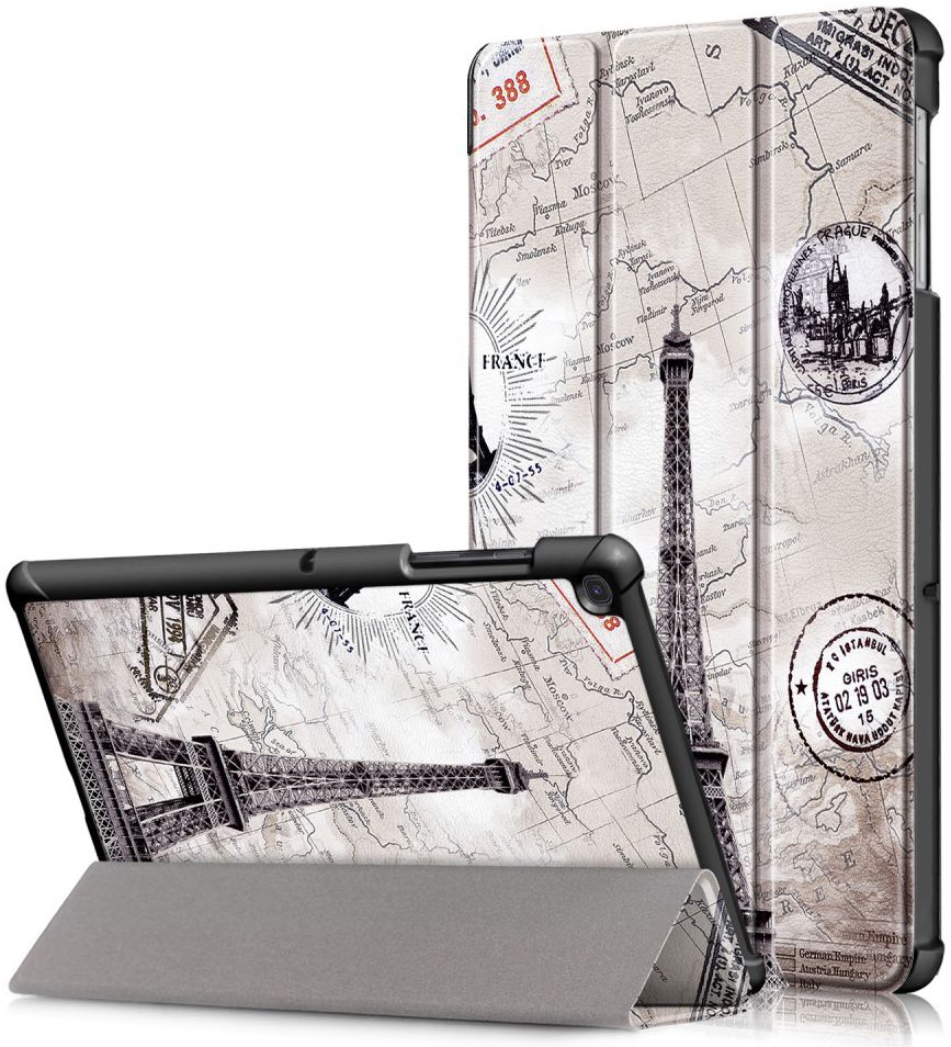 Samsung Galaxy Tab S5e Tri-Fold Hoes met Eiffeltoren Print afbeelding 1