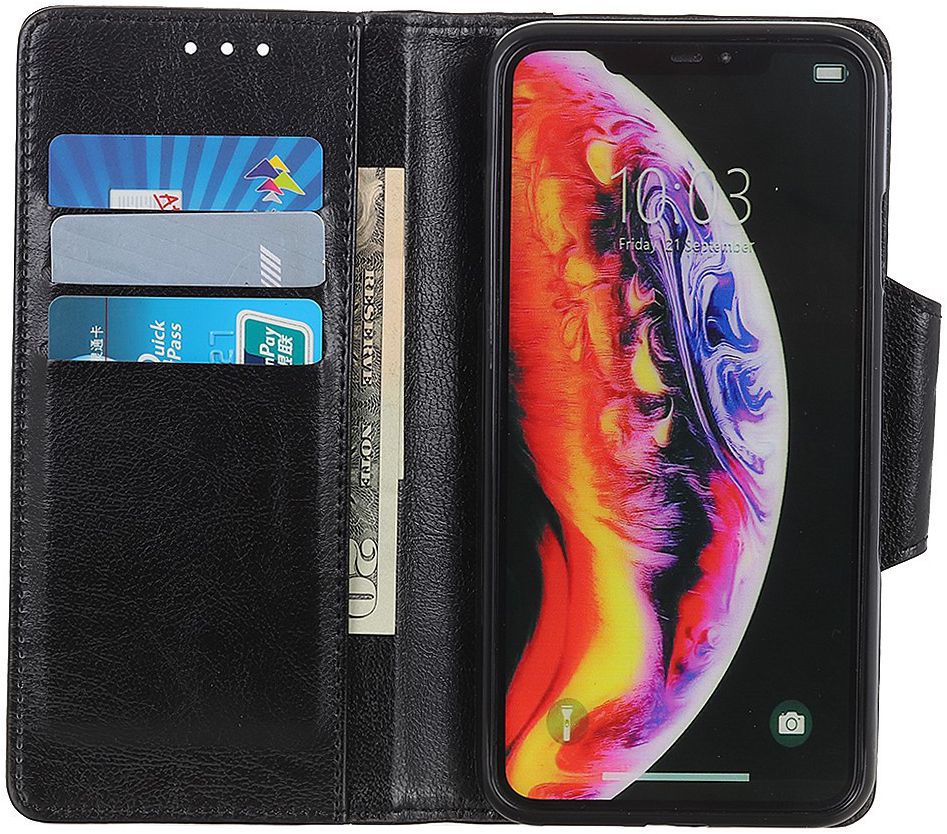 Samsung Galaxy A40 Portemonnee Stand Hoesje Zwart afbeelding 2