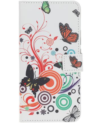 Samsung Galaxy A40 Portemonnee Hoesje met Print Butterfly Circles Hoesjes