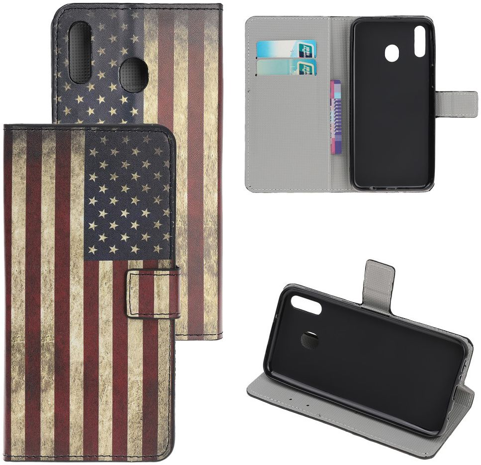 Samsung Galaxy A40 Portemonnee Hoesje met Print Amerikaanse Vlag afbeelding 6