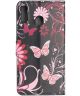 Samsung Galaxy A40 Portemonnee Hoesje met Print Butterfly Flower