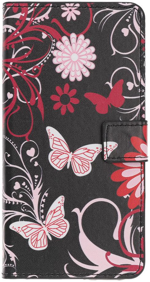 Samsung Galaxy A40 Portemonnee Hoesje met Print Butterfly Flower afbeelding 1