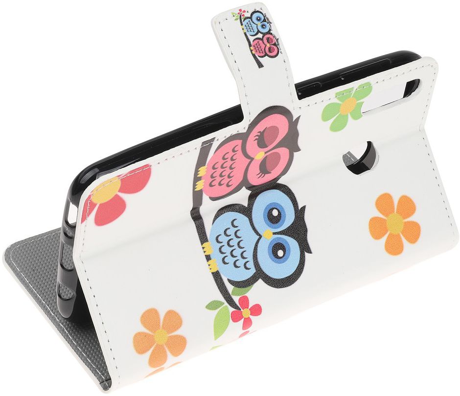 Samsung Galaxy A40 Portemonnee Hoesje met Print Cute Owls afbeelding 3