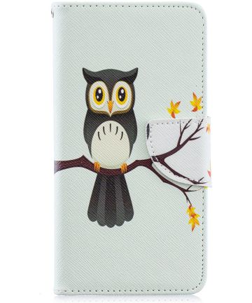 Samsung Galaxy A40 Portemonnee Print Hoesje Owl Tree Hoesjes