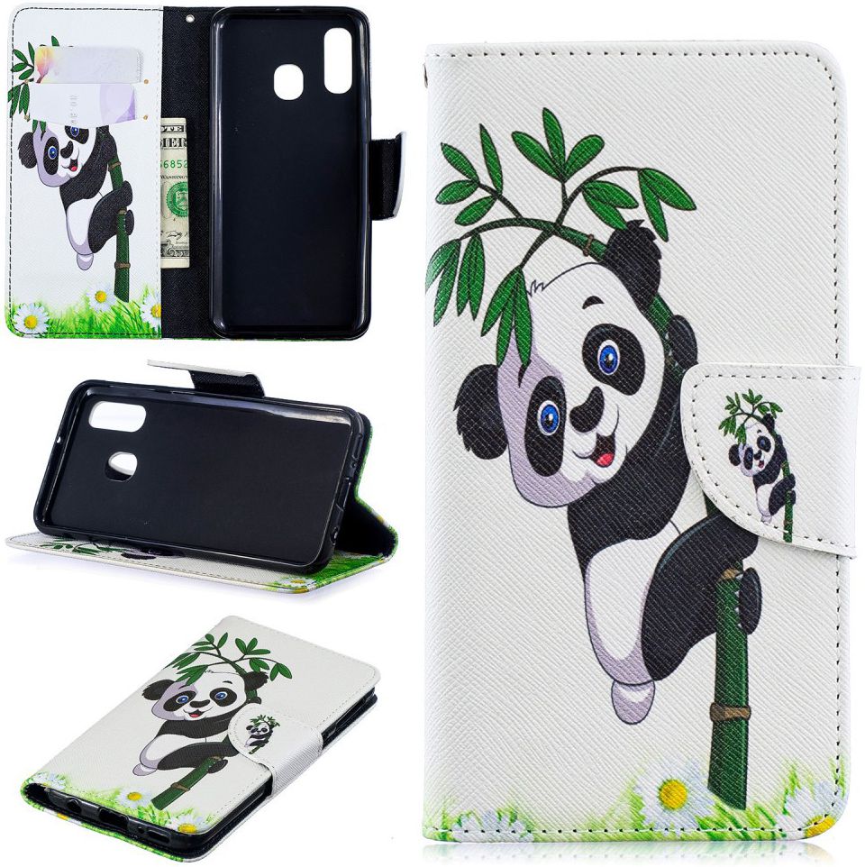 Samsung Galaxy A40 Portemonnee Print Hoesje Lovely Panda afbeelding 10