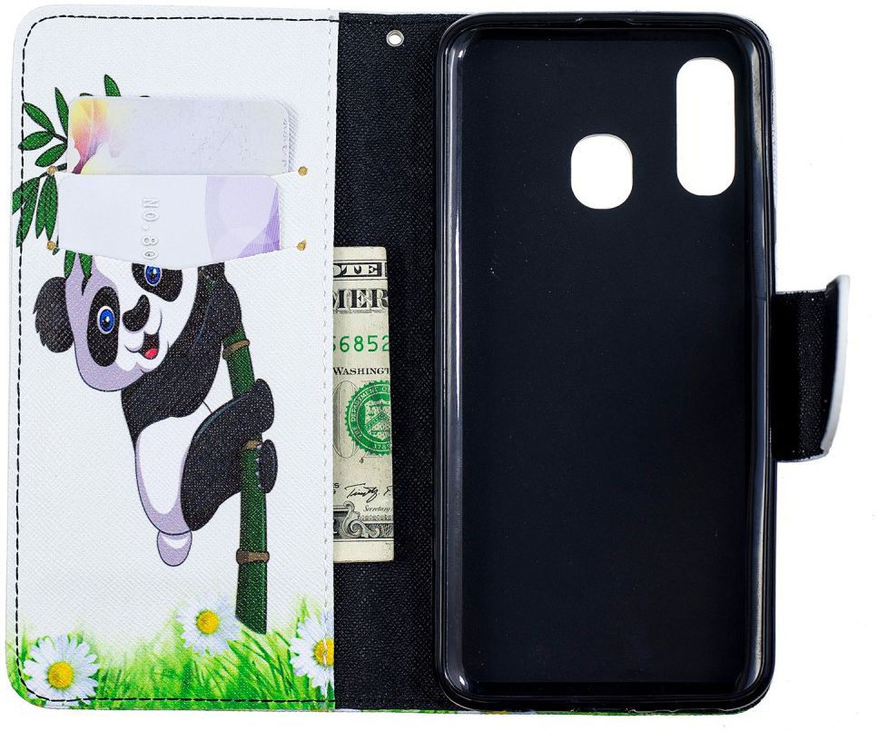Samsung Galaxy A40 Portemonnee Print Hoesje Lovely Panda afbeelding 2