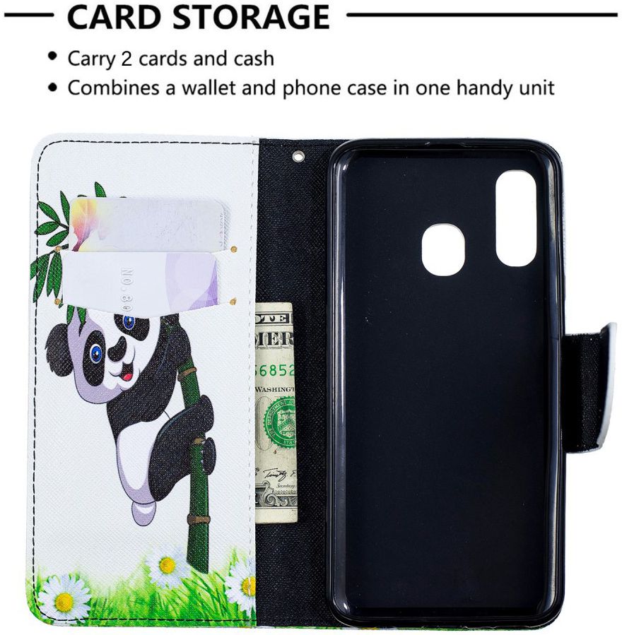 Samsung Galaxy A40 Portemonnee Print Hoesje Lovely Panda afbeelding 3
