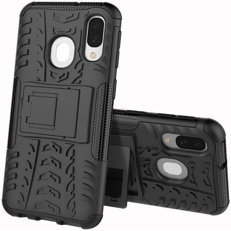 Samsung Galaxy A40 Robuust Hybride Hoesje Zwart afbeelding 3
