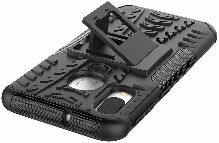 Samsung Galaxy A40 Robuust Hybride Hoesje Zwart afbeelding 4