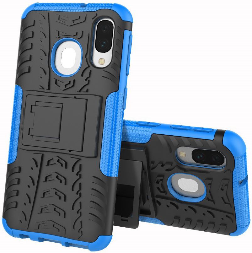 Samsung Galaxy A40 Robuust Hybride Hoesje Blauw afbeelding 3