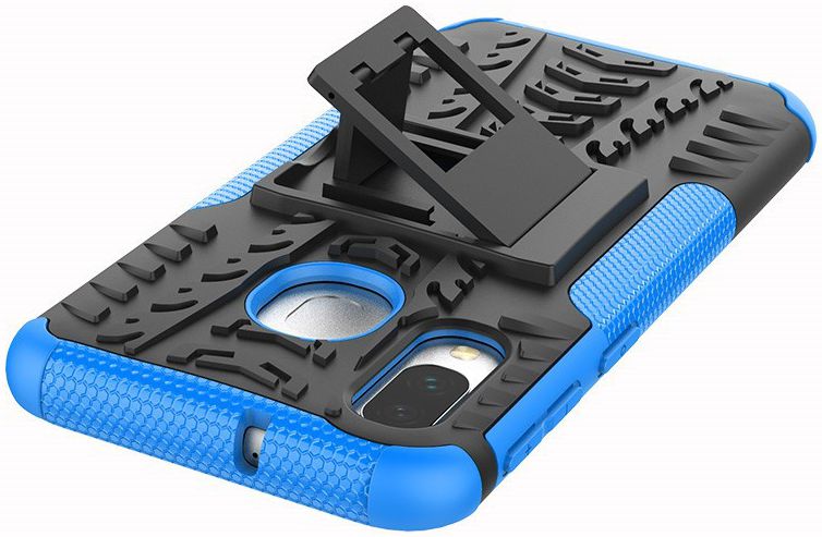 Samsung Galaxy A40 Robuust Hybride Hoesje Blauw afbeelding 4