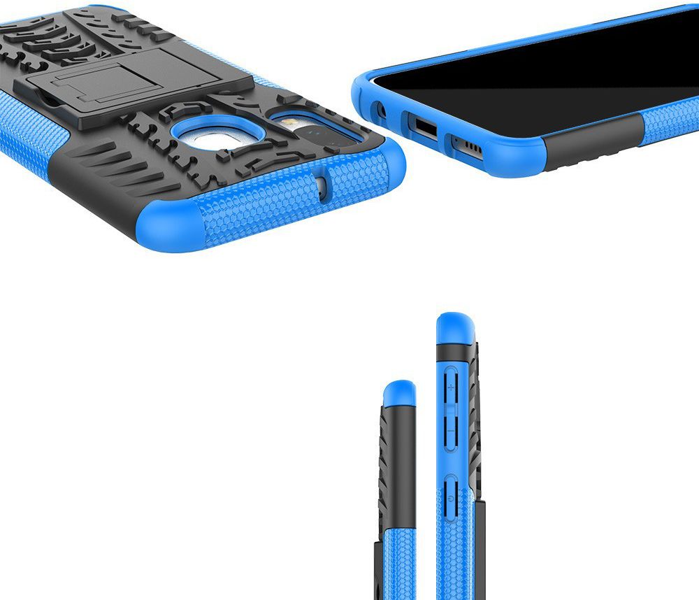 Samsung Galaxy A40 Robuust Hybride Hoesje Blauw afbeelding 9