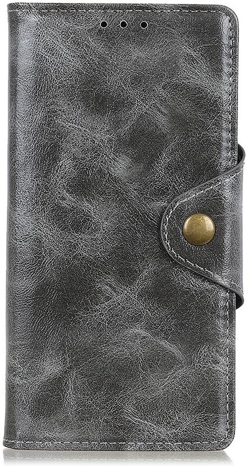 Samsung Galaxy A40 Portemonnee Knoop Hoesje Grijs afbeelding 1