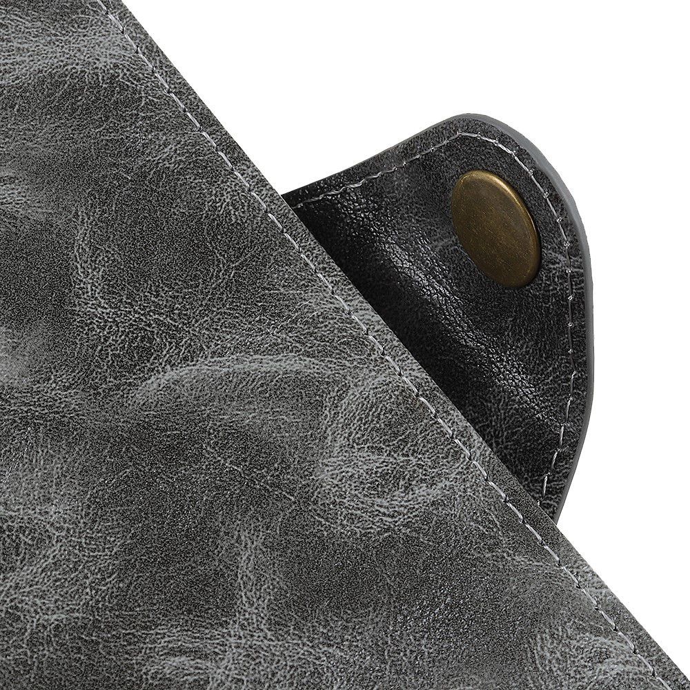Samsung Galaxy A40 Portemonnee Knoop Hoesje Grijs afbeelding 7