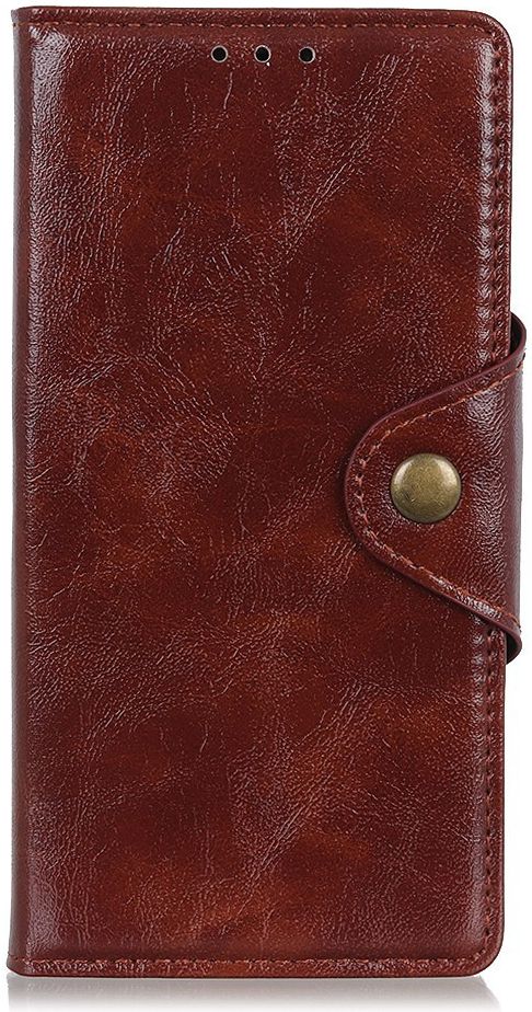 Samsung Galaxy A40 Portemonnee Knoop Hoesje Bruin afbeelding 1